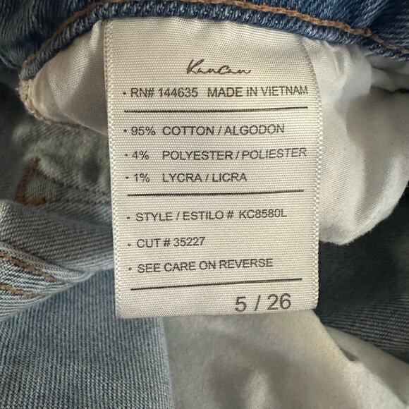 Kancan Womens size 5/26 High Rise Mom Distressed Denim Button Fly Jeans - Picture 11 of 11